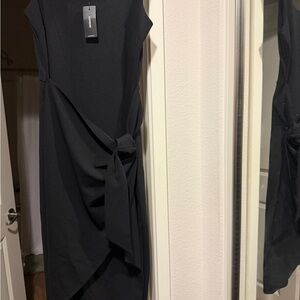 NWT Express Black Sleeveless Knot-Accent Dress